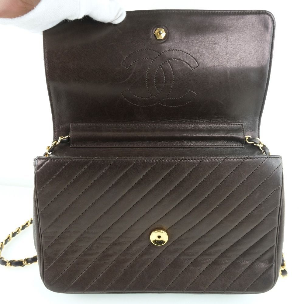 Chanel Chain Shoulder Bag Lambskin Black Gold Metal Fittings Black - Picture 7 of 11